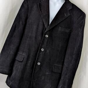 MIDTOWN MAN! LUXE BLACK COTTON CORDUROY LINED JACKET, BLAZER! SZ 44R